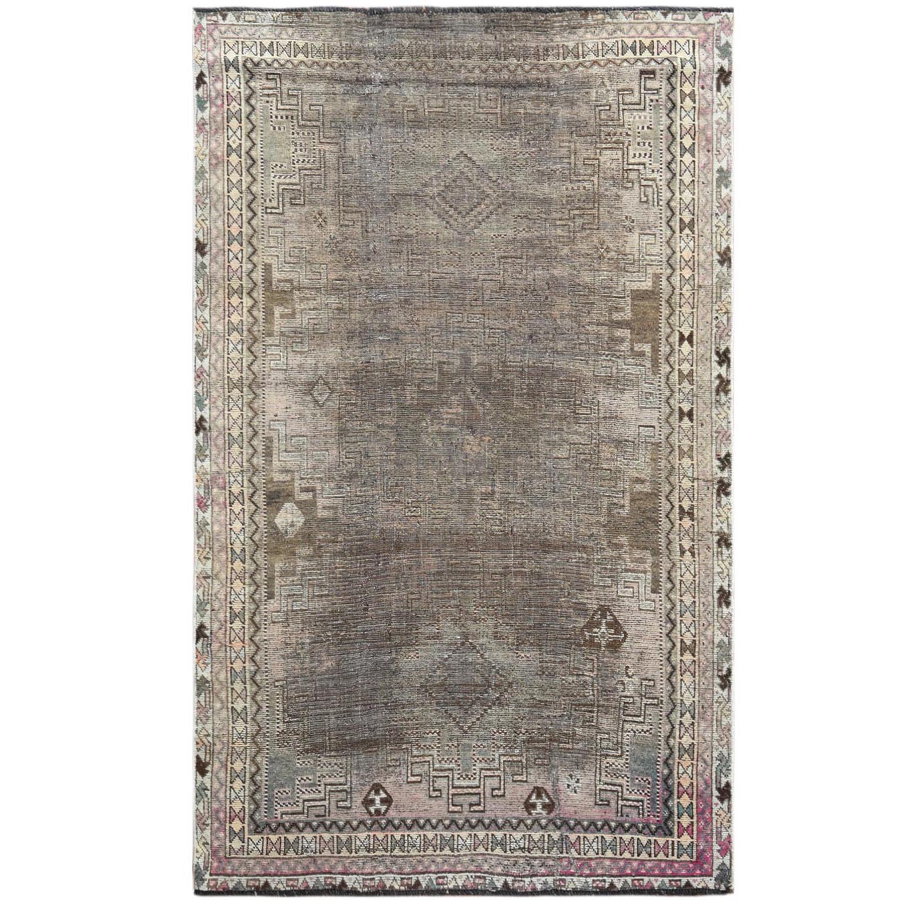 Transitional Wool Hand-Knotted Area Rug 4'5